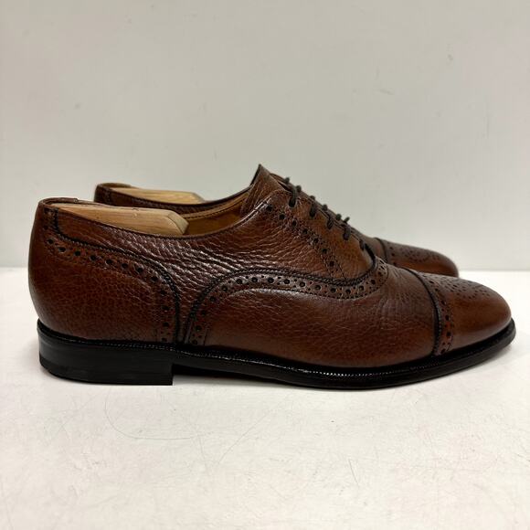 NEW HEELS Cole Haan Oxford Cap Toe Scotch Grain Made in Maine USA EXCELLENT 8.5 - Picture 2 of 14